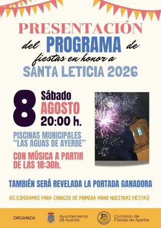 Imagen Presentación del programa de fiestas de Santa Leticia 2026