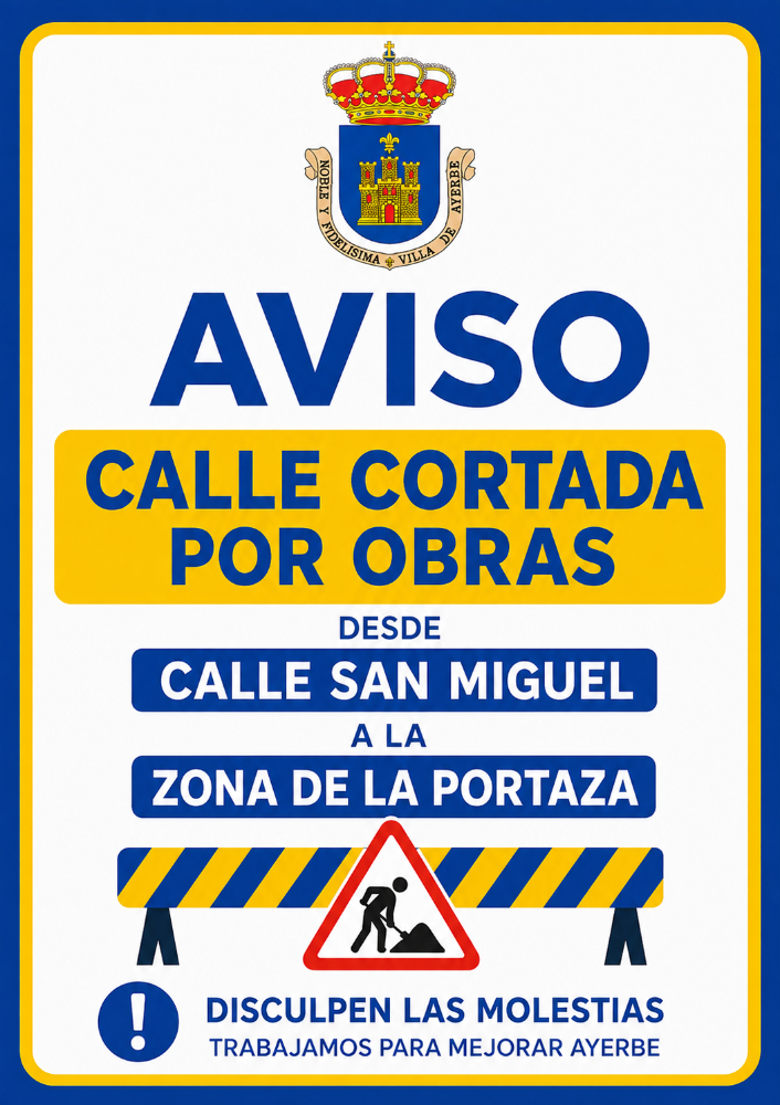 Imagen Aviso corte Calle San MIguel