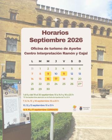 Imagen Horario Oficina de Turismo mes de Septiembre
